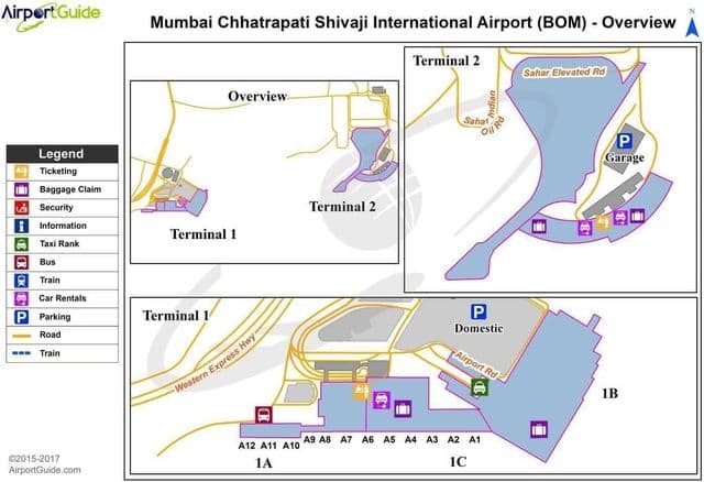 Mumbai - Bombay airport terminal map