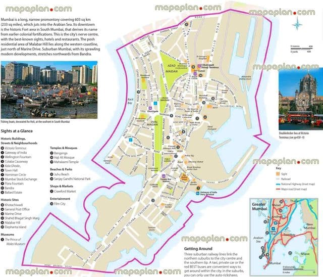 Mumbai - Bombay sights map