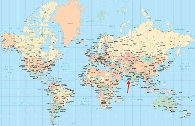 Mumbai - Bombay location on world map