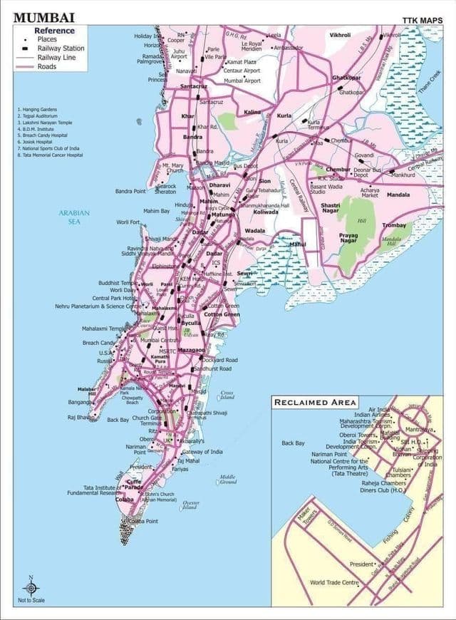 Mumbai - Bombay transportation map